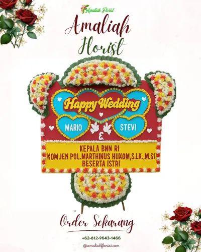 Karangan Papan Bunga Pernikahan di Kapasmadya Baru